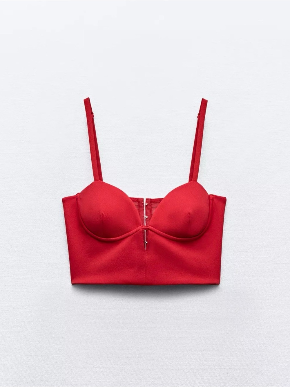 Zara Red Longline Bustier Bralette